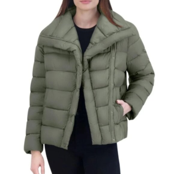 NWT Tahari Women’s Puffer Jacket Water Repellent Premium Insulation Green XL - Picture 2 of 10